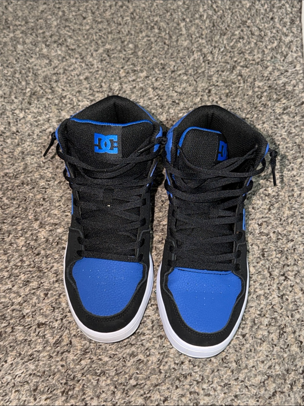 DC Men Black and Blue High-Top Skate Sneakers